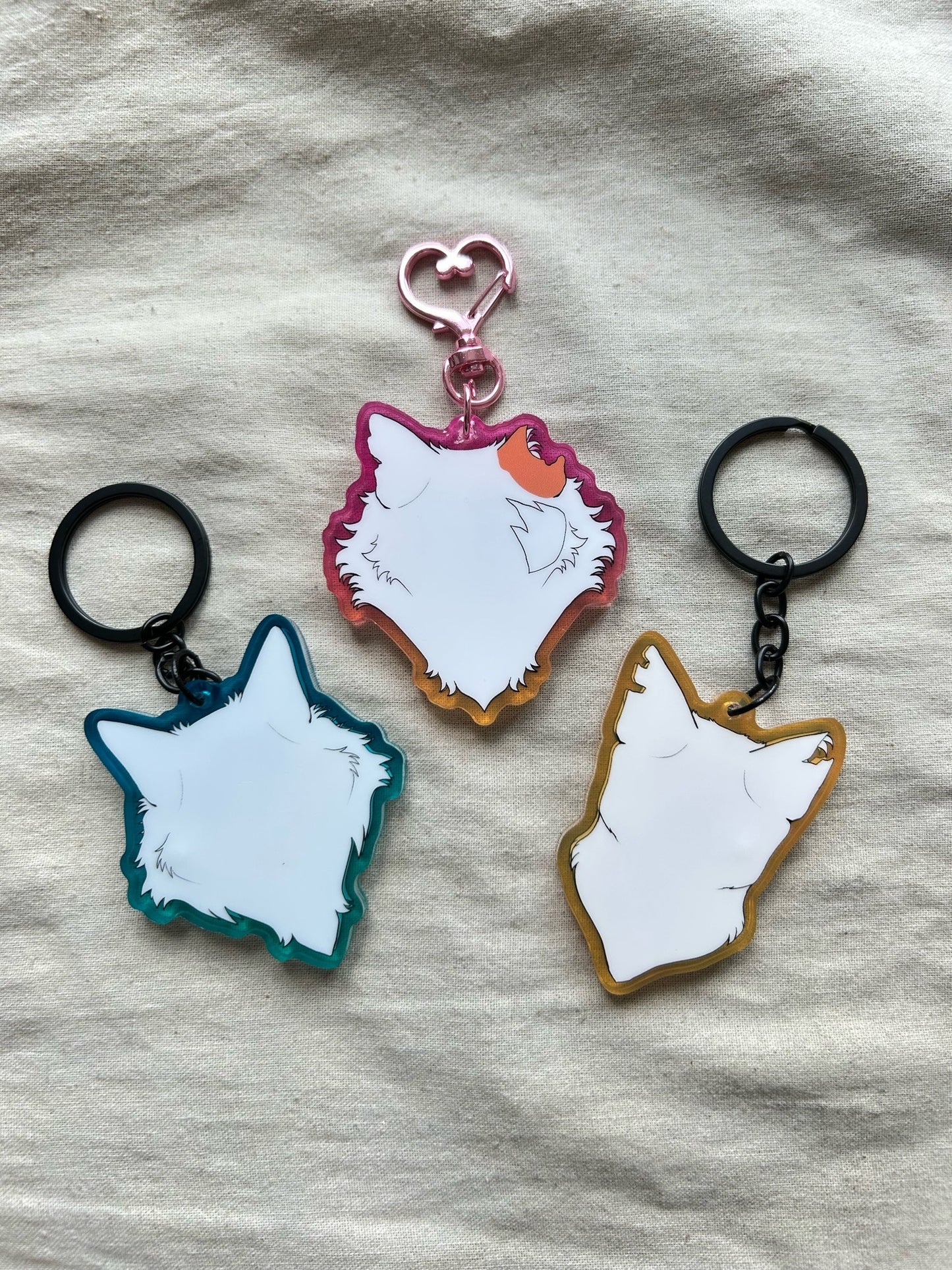 Warrior Kitties Shaker Glitter Keychain