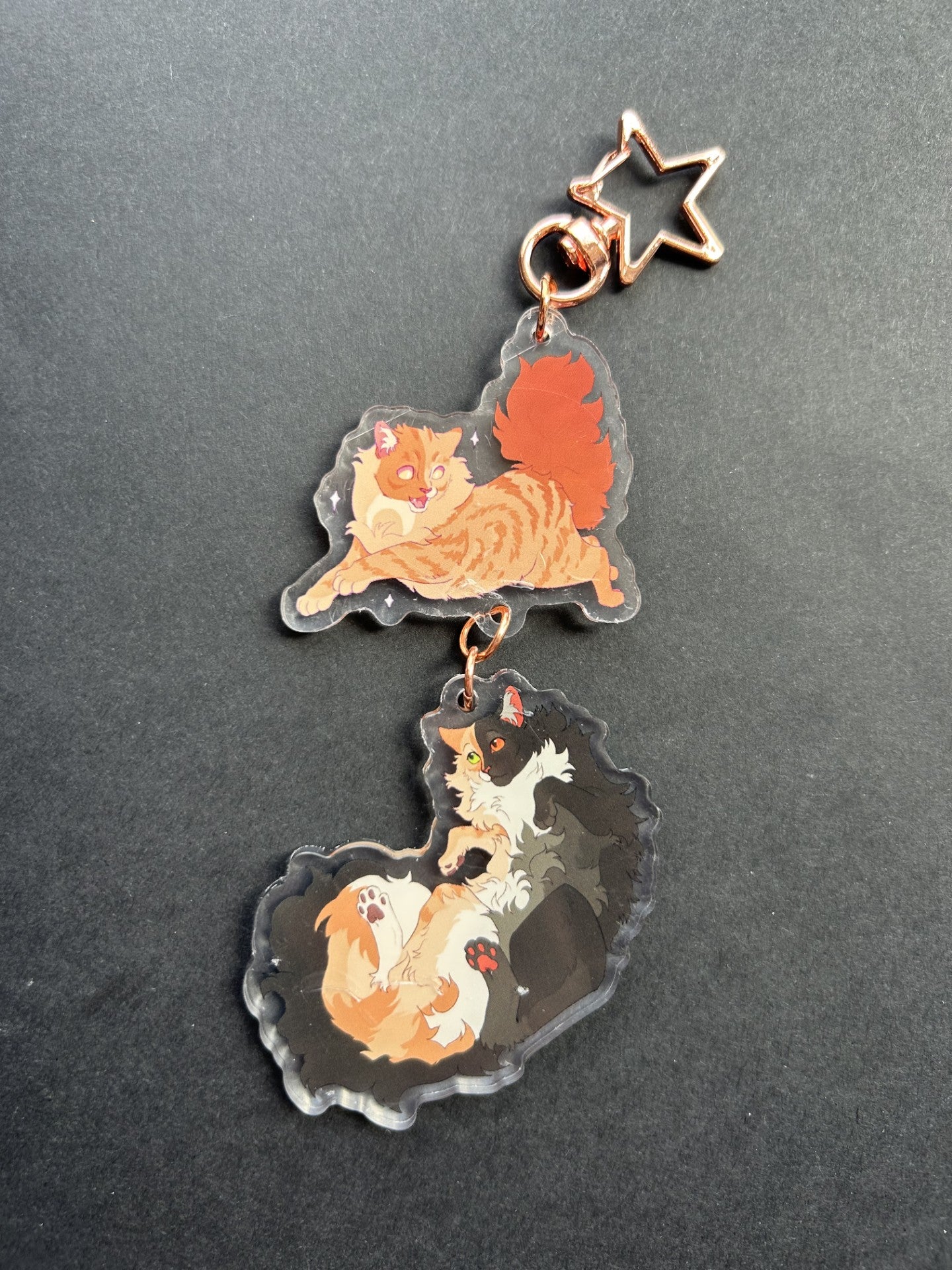 Moonpaw and Morningkit Connector Keychain